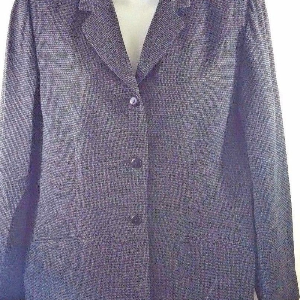 Pendleton Womens Blazer 10 Black Herringbone Tweed